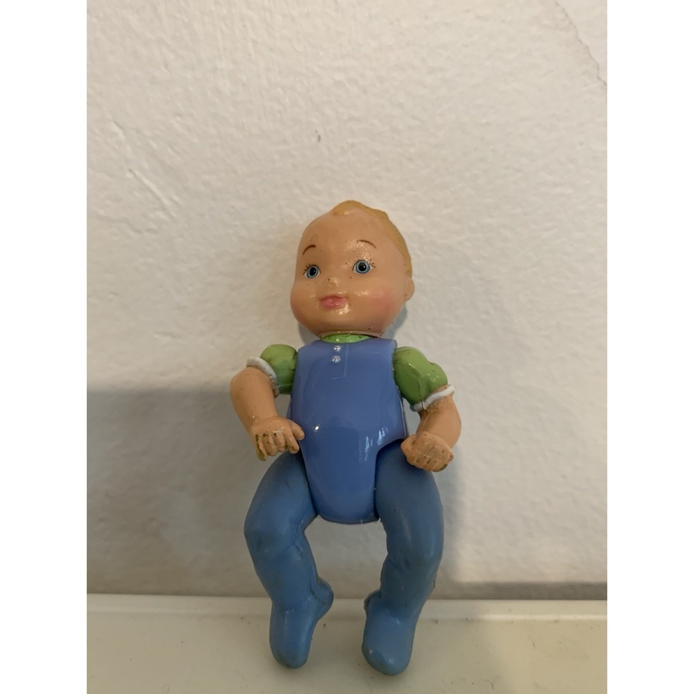 Fisher-Price Loving Family Twin Time Dollhouse Boy Baby Doll 2005 Blue Sleeper